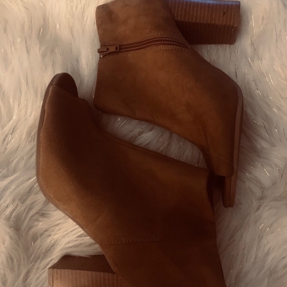 Qupid Vegan Swede Open-Toe Booties - image 5